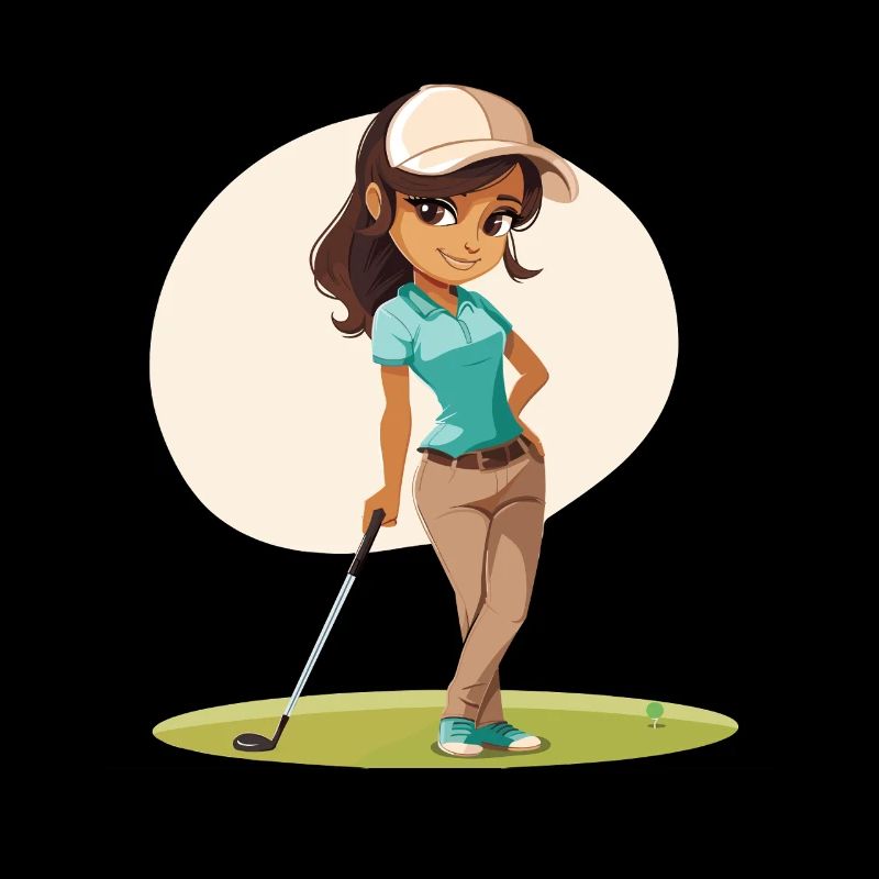 Weiblicher Golfer Comic