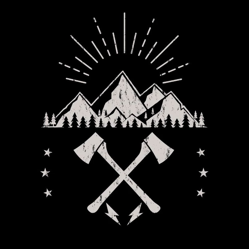Rugged Mountain Sunrise Axe Emblem