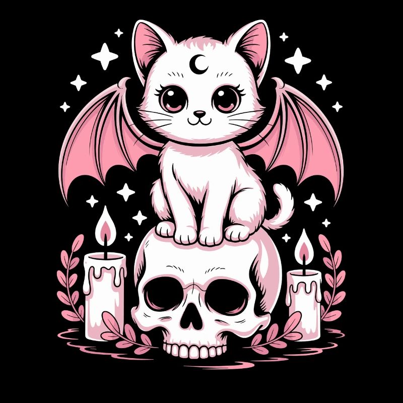 Kawaii Pastel Goth Cat