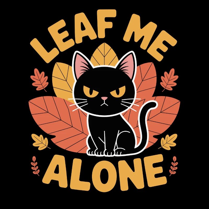 Chat Automne Drôle Laissez-moi tranquille