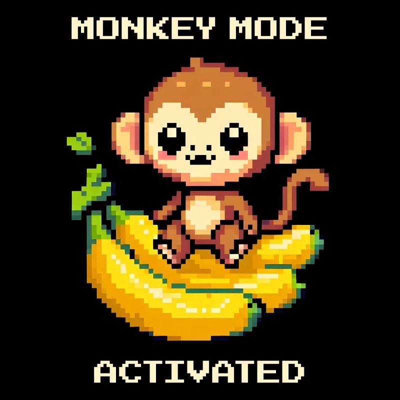 Monkey Mode Enabled | Monkey, Banana, Cute