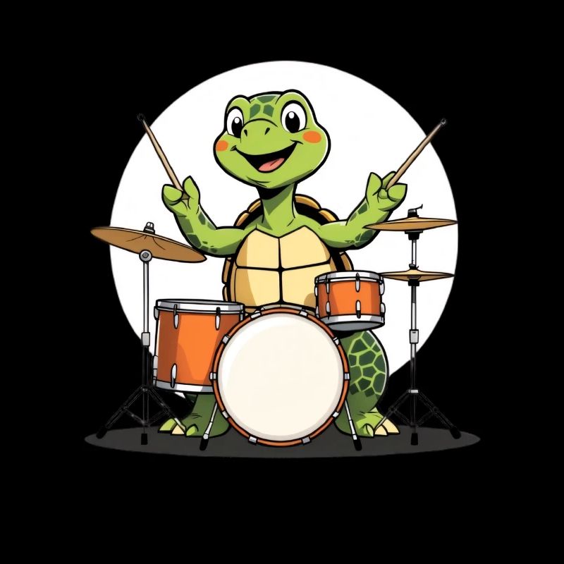 Turtle on the drum set