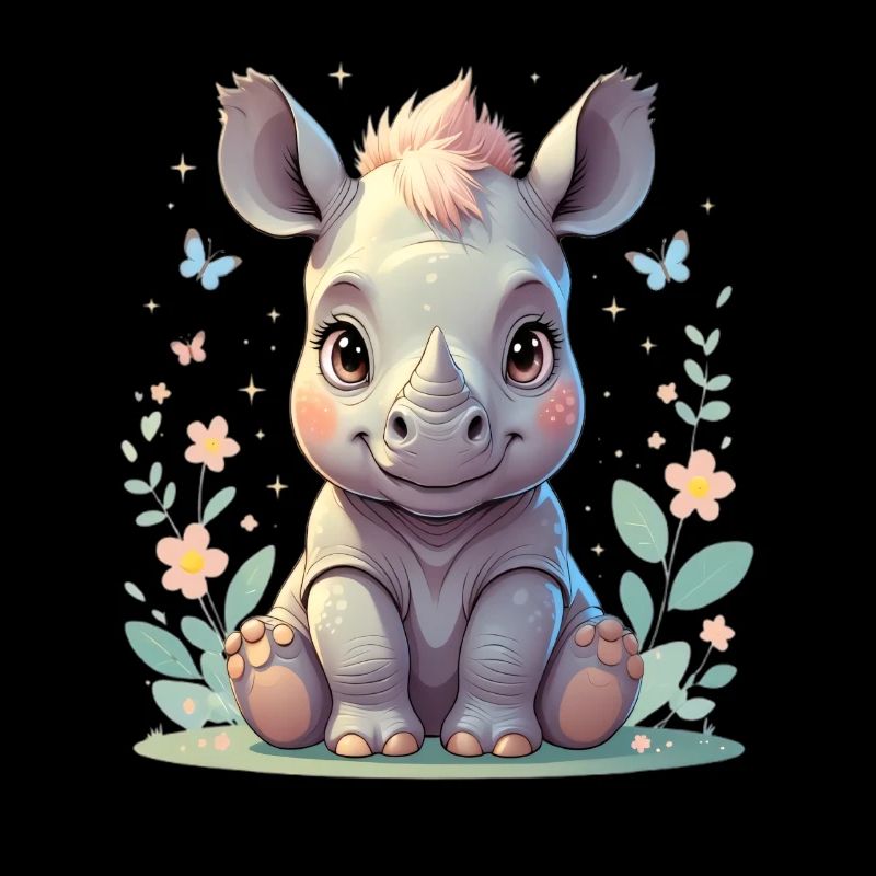Petit Rhinocéros dans la danse des fleurs