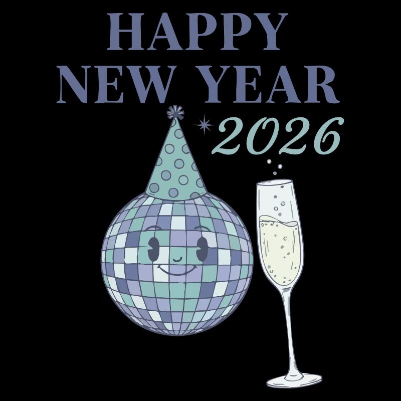 Bonne année 2026 Célébration de la Boule Disco