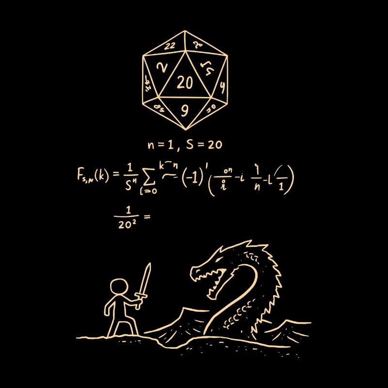 D20 Dice Probability Shirt RPG Nerd Math Fantasy 