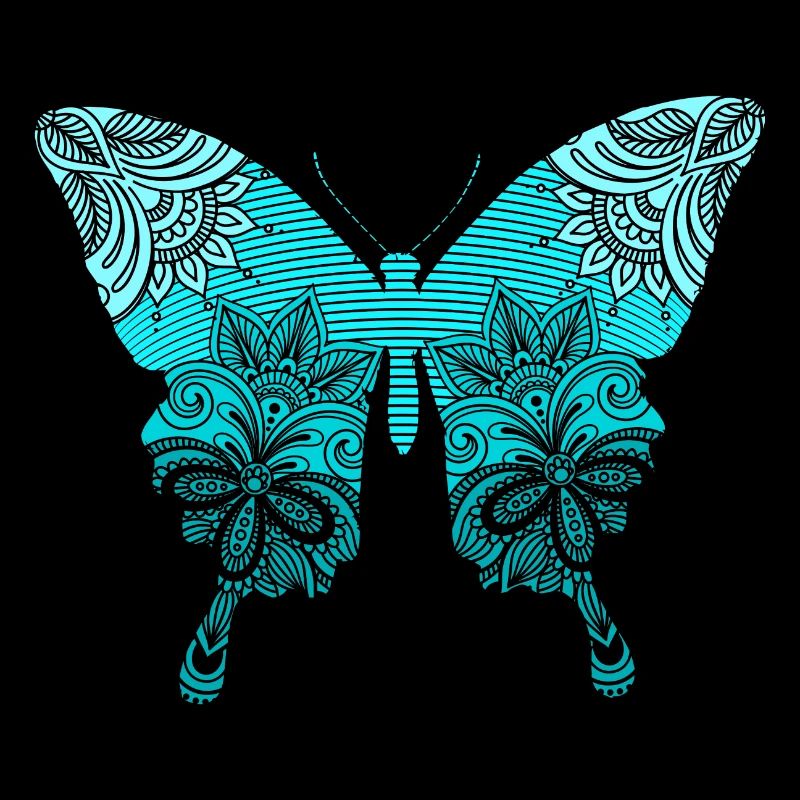 Blauer Mandala Schmetterling Butterfly