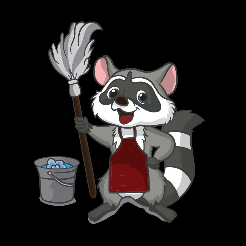 Waschbär Putzbär Waschen Putzen Geschenk