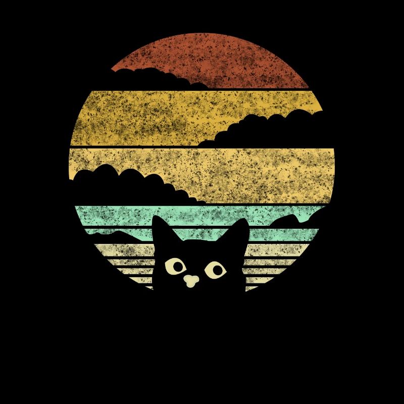 Chat Millésime coucher de soleil chats Vintage
