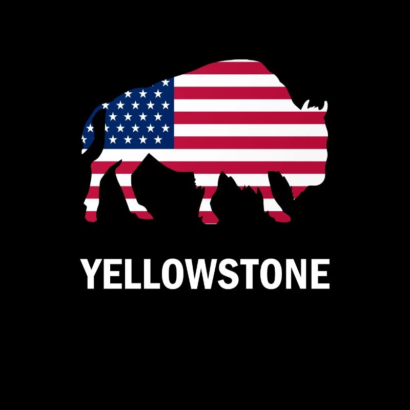 Drapeau américain bison bison de Yellowstone