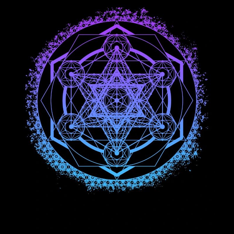 Symbole de géométrie sacrée de gradient de cube de Metatron