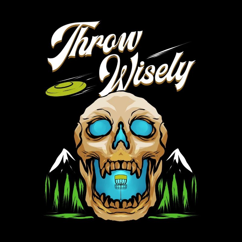 Throw Wisely - Disc Golf Totenkopf Design Geschenk
