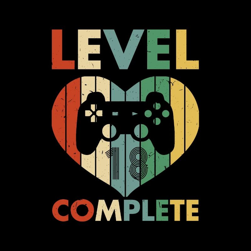 Level Complete 18 Year Old Birthday Gaming
