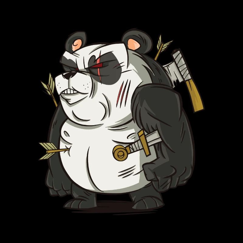 Warrior Panda combattant combattant