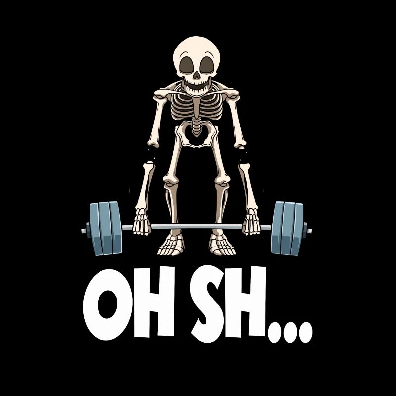 Funny skeleton weightlifting