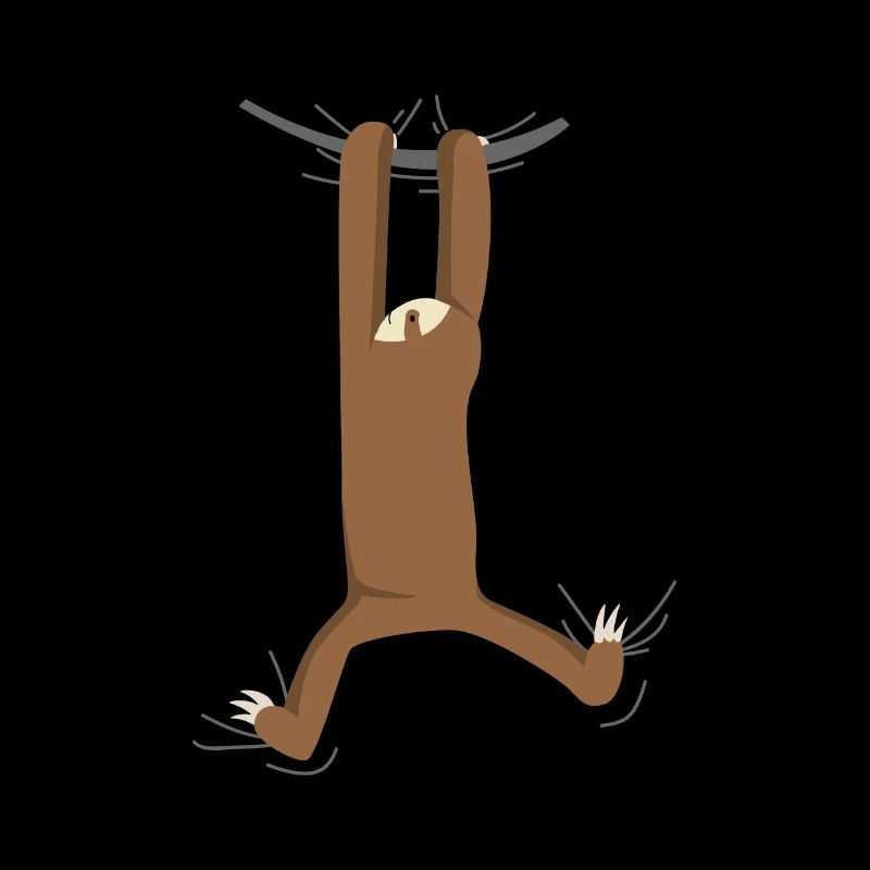 Sloth climbs high sloth hanging out tired