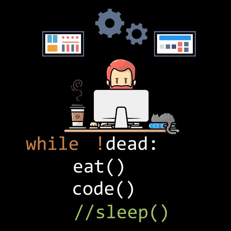Dead Eat Code Sleep Funny Programming Computer Pro