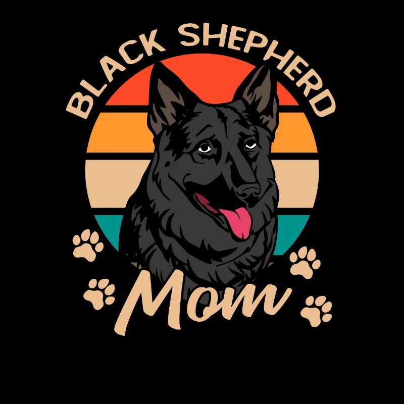 Schwarzer Deutscher Schäferhund Mom Muttertag