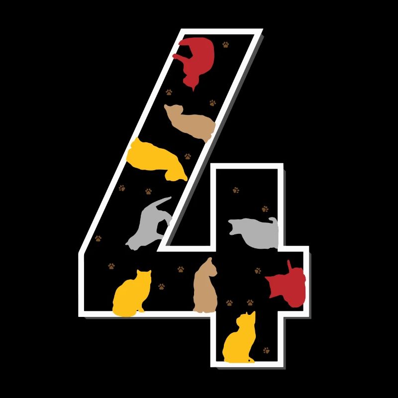 4. Vierter Geburtstag Katzen vierjährige Geschenk