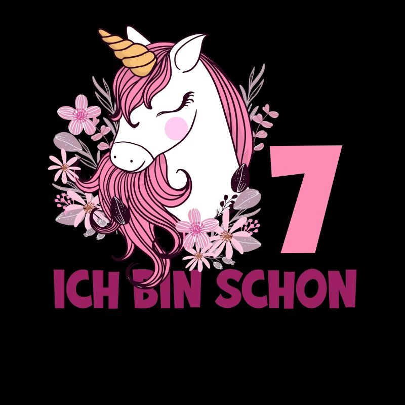 7. Geburtstag Mädchen 7 Jahre Pferd Pferde Einhorn