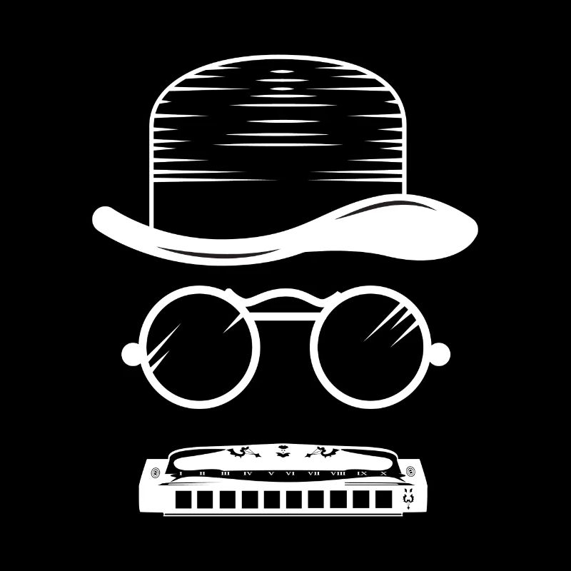 Harmonica Hat Music Instrument Blues