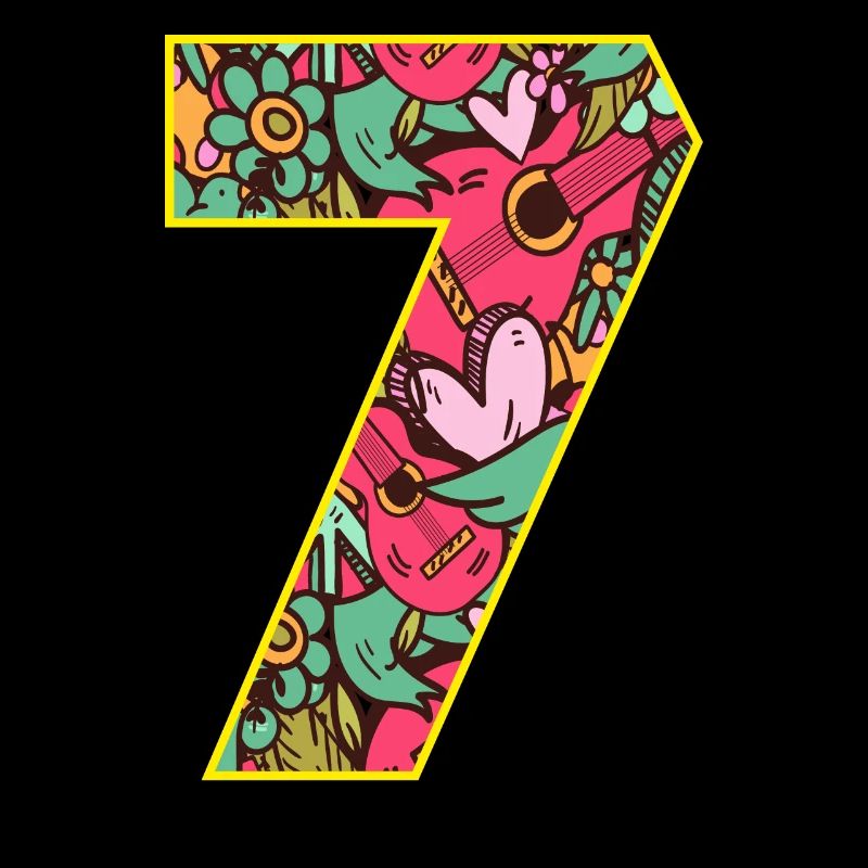 Nombre 7 fleurs