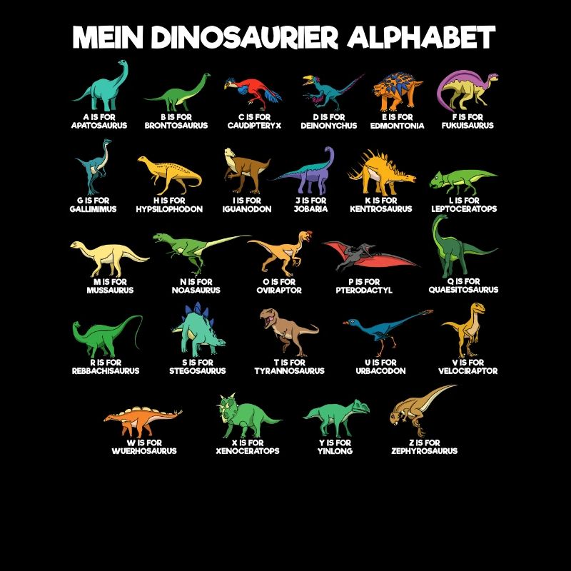 Dinosaurier Alphabet A-Z Dino ABC T-Rex