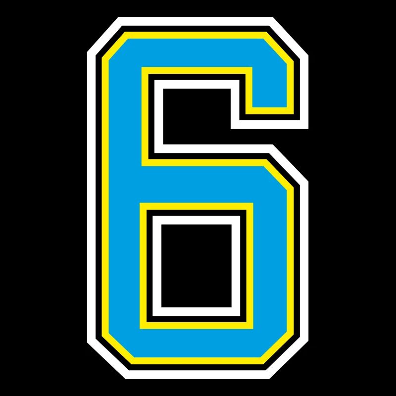 Numéro numéro 6 en bleu