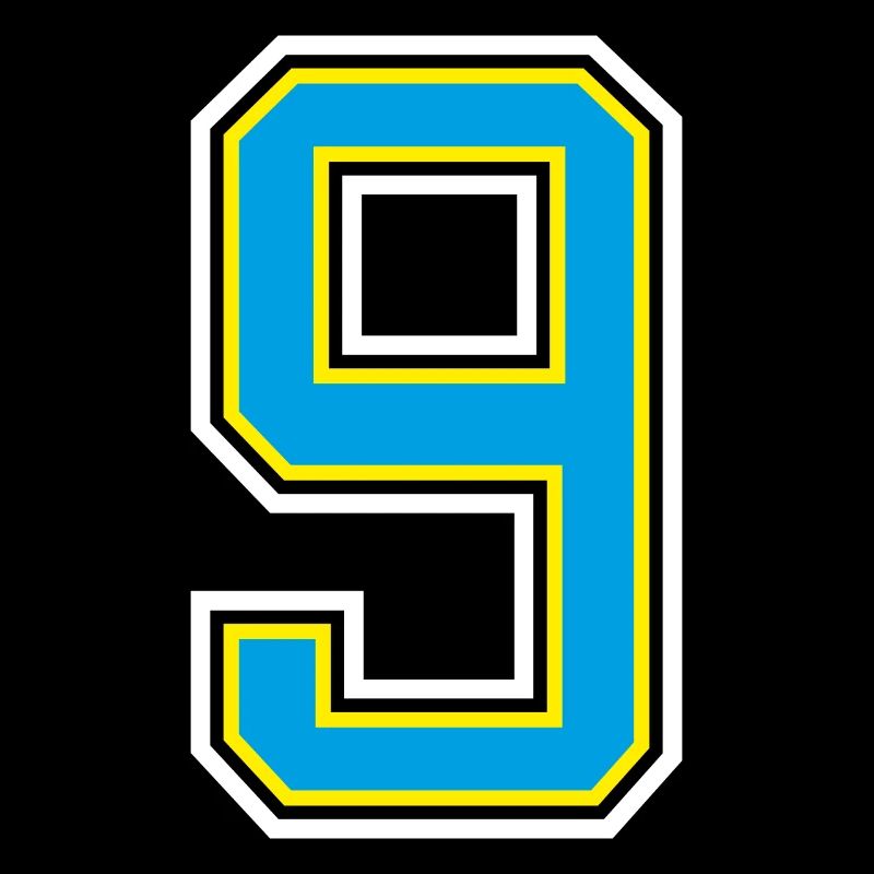 Numéro 9 Design bleu