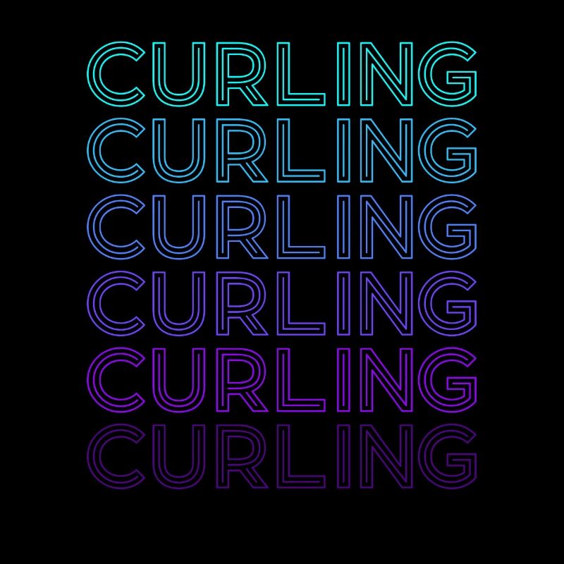 Curling Stone Player Retro