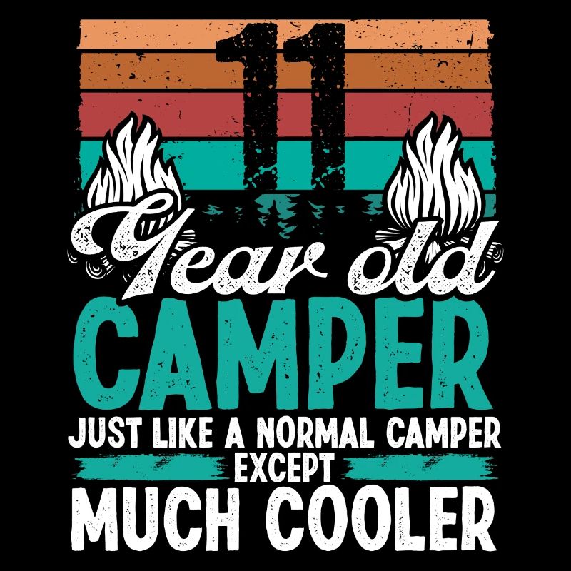 11 Year Old Camper Scouting Camping 11 Birthday