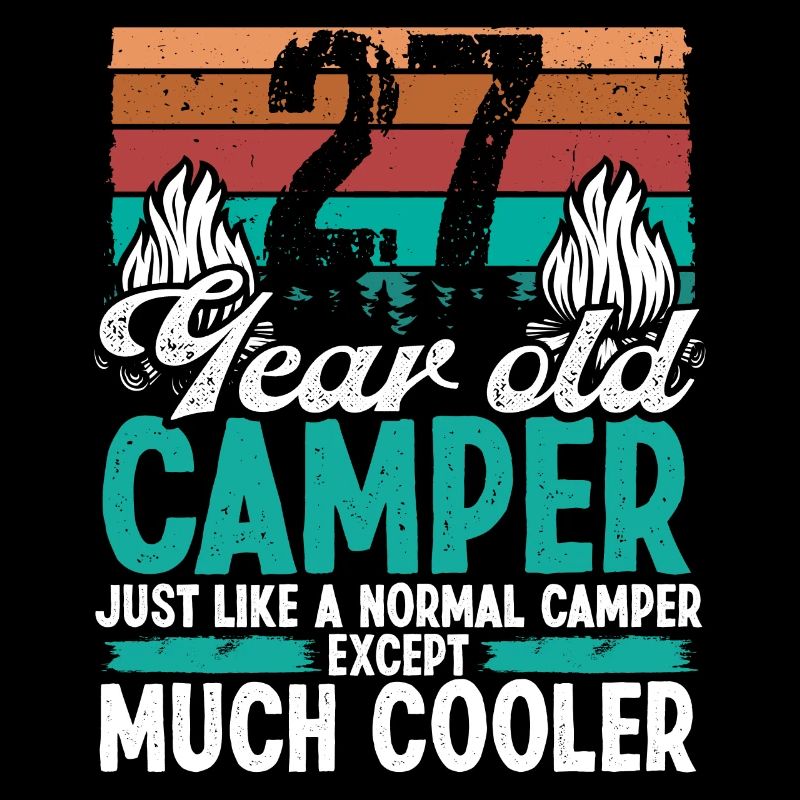 27 Year Old Camper Scouting Camping 27 Birthday