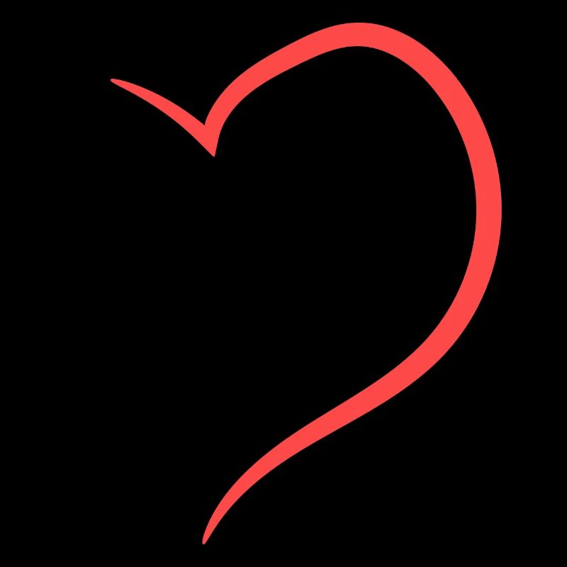 Half Heart In Red Design