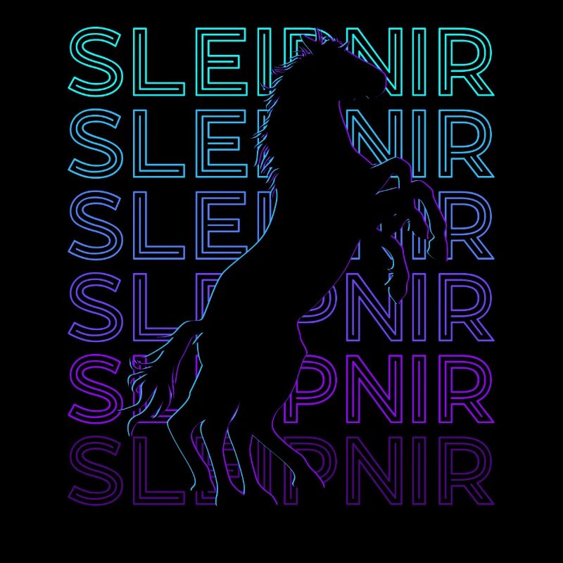 Sleipnir Odin Viking Norse Mythology Retro
