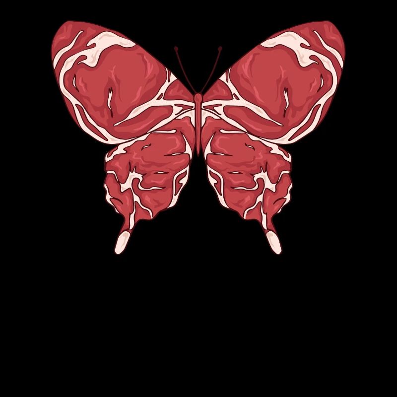 Meatcore Ästhetik Weirdcore Schmetterling