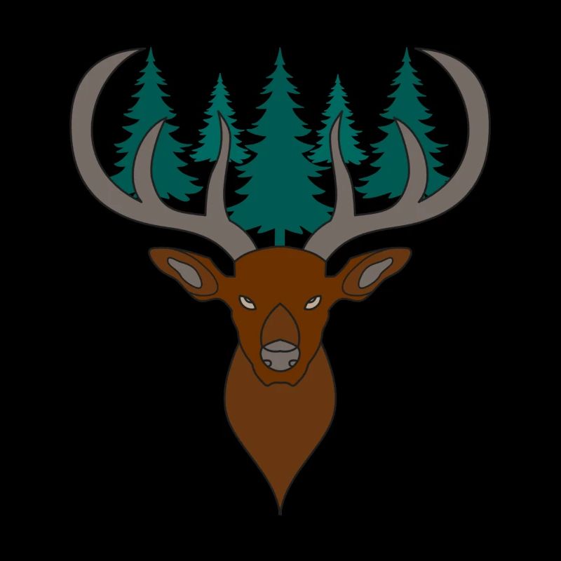 Rothirsch Geweih mit Hirschgeweih