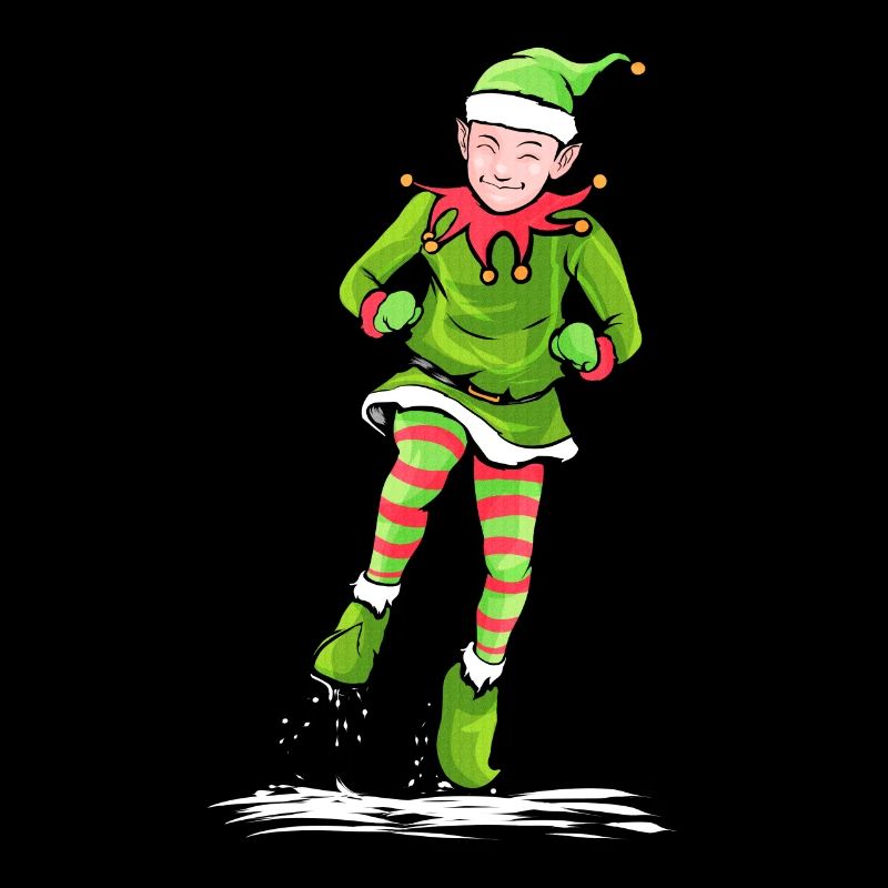 Père Noël dansant l’elfe de Noël célébrant