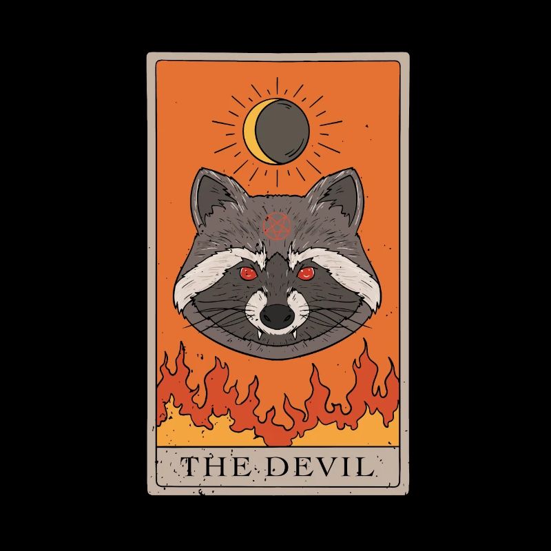 Raccoon Devil Tarot Card Tarot