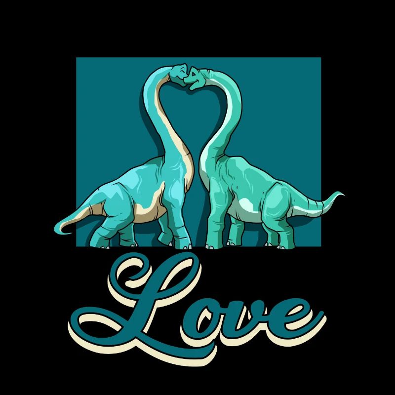 Love Brachiosaurus Dinosaurier Herz Paar Liebe