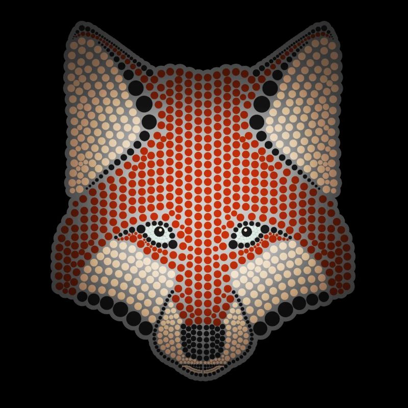 Conception d'animal de la forêt de renard parsemée de tête d'animal