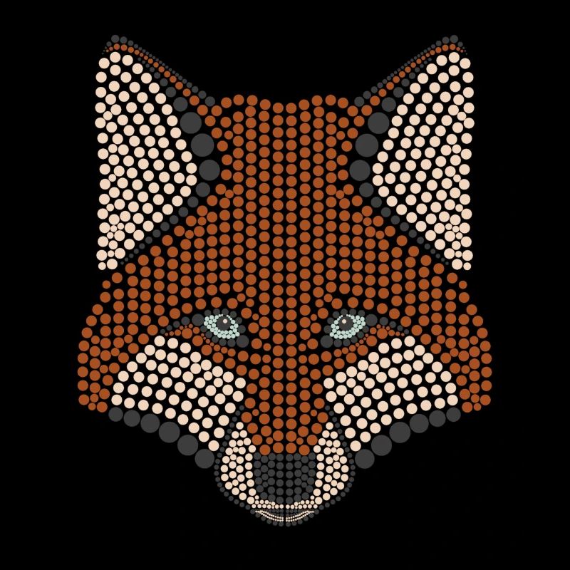 Conception d'animal de la forêt de renard parsemée de tête d'animal