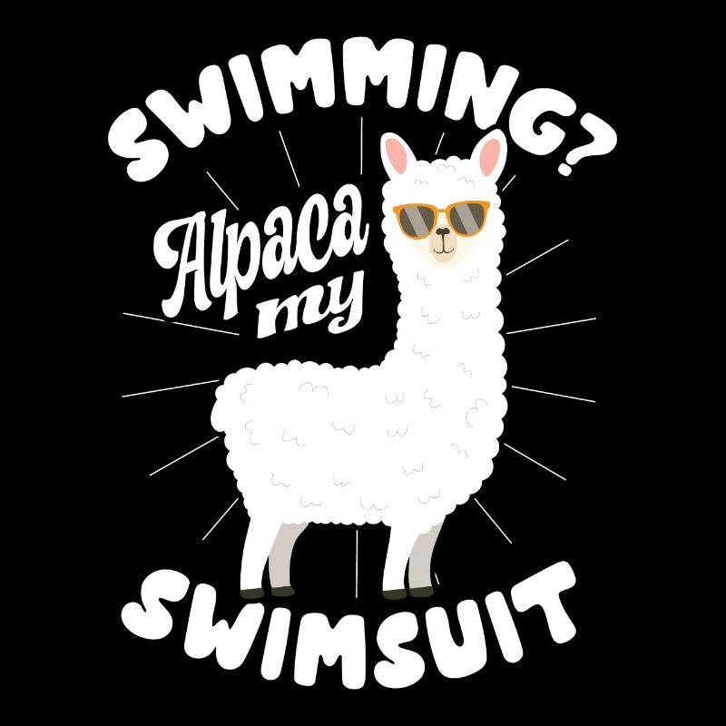 Floating Alpaca My Swimsuit Camelid Mammal