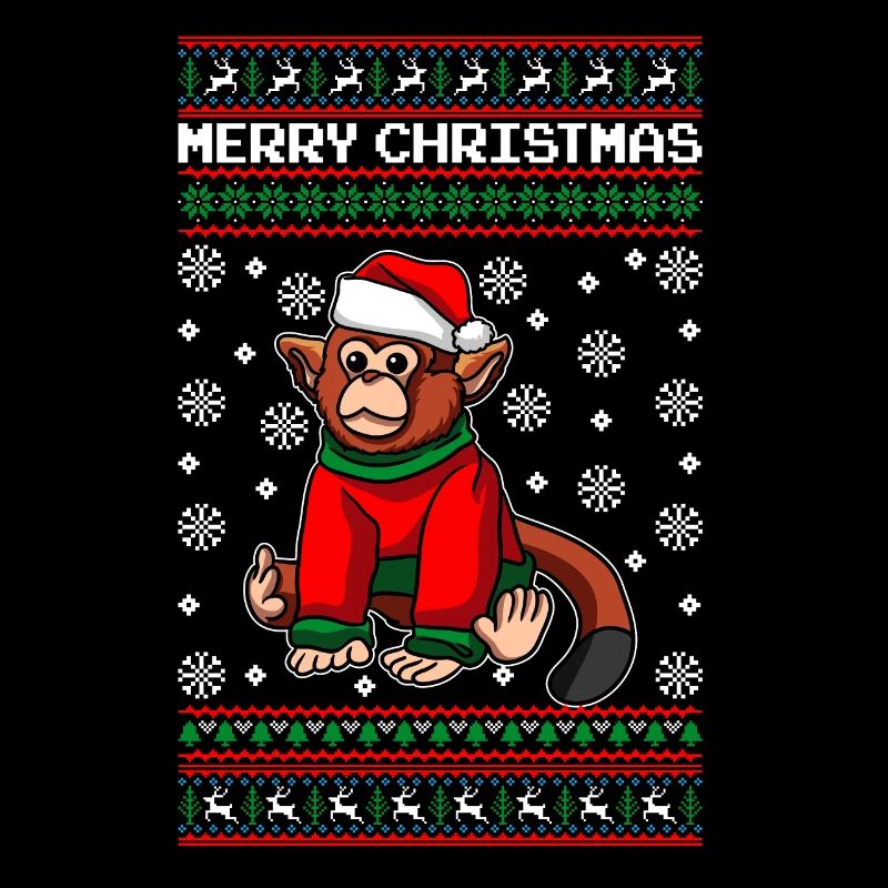 Singe avec pull Moche Noël