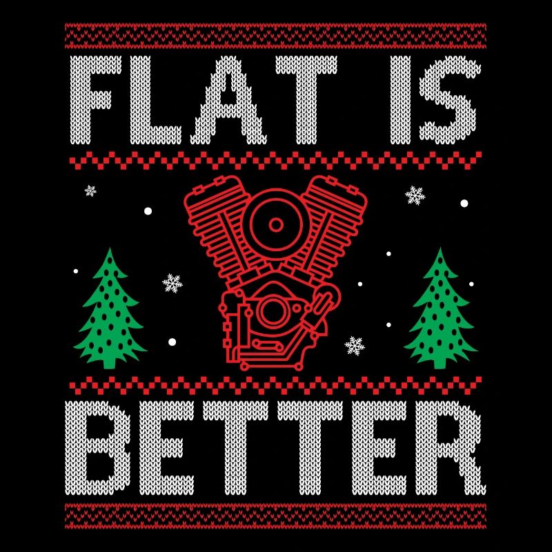 Engine Car Tuning Ugly Christmas - Flat Is Better