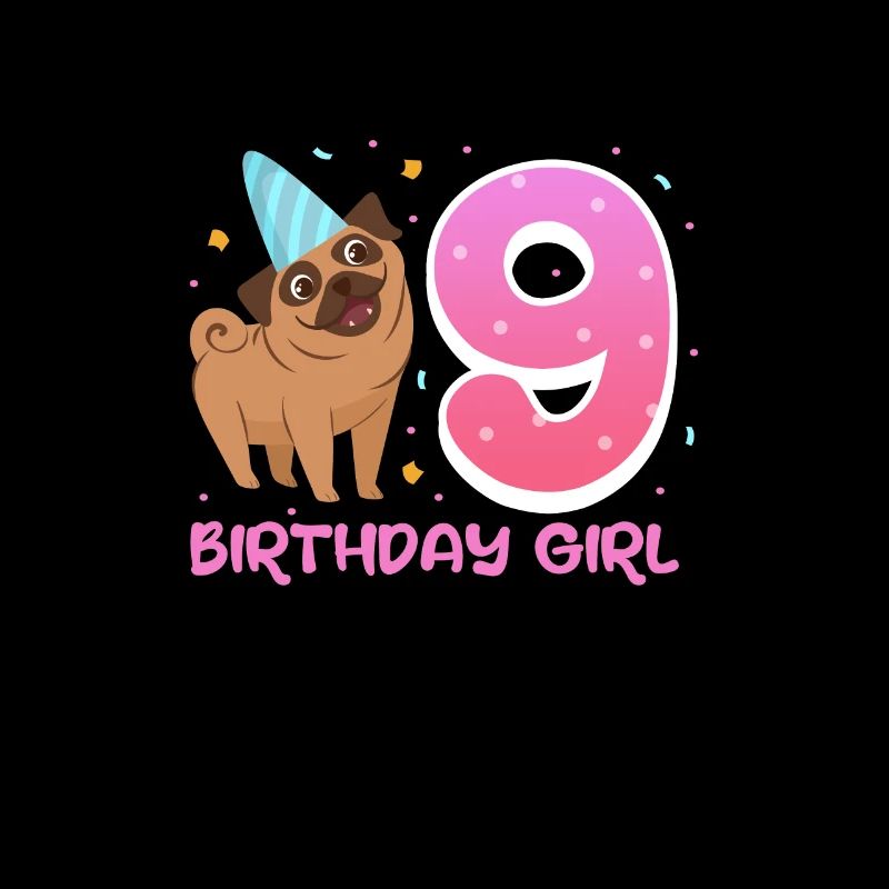 Mops 9. Geburtstag Hund Hundefreund Geschenk
