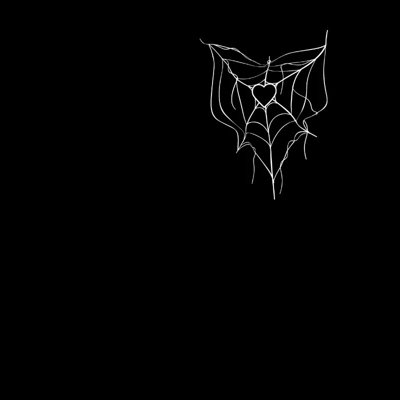 Spider Web Heart Pocket Goth Gothic Spider Net