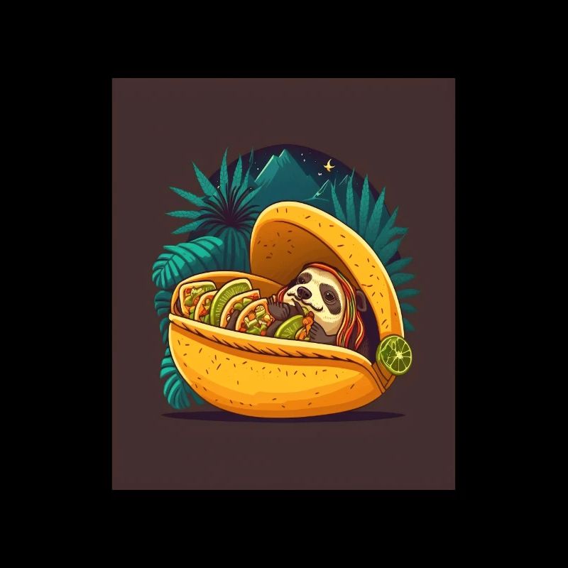 Sloth Sleeping In Taco Funny Sloth Taco Lover