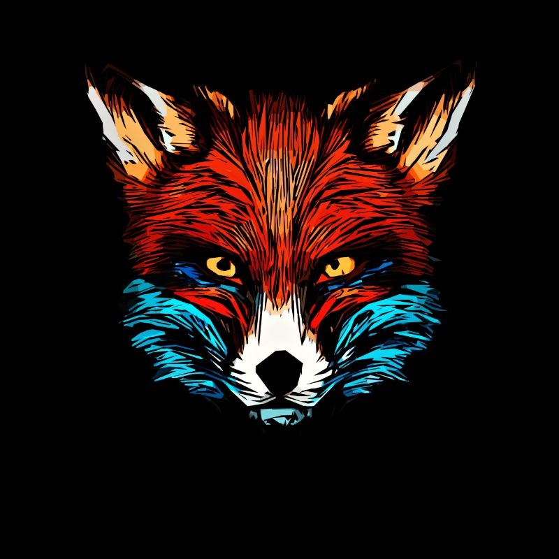 Conception d’animaux forestiers de renards parsemés de têtes d’animaux