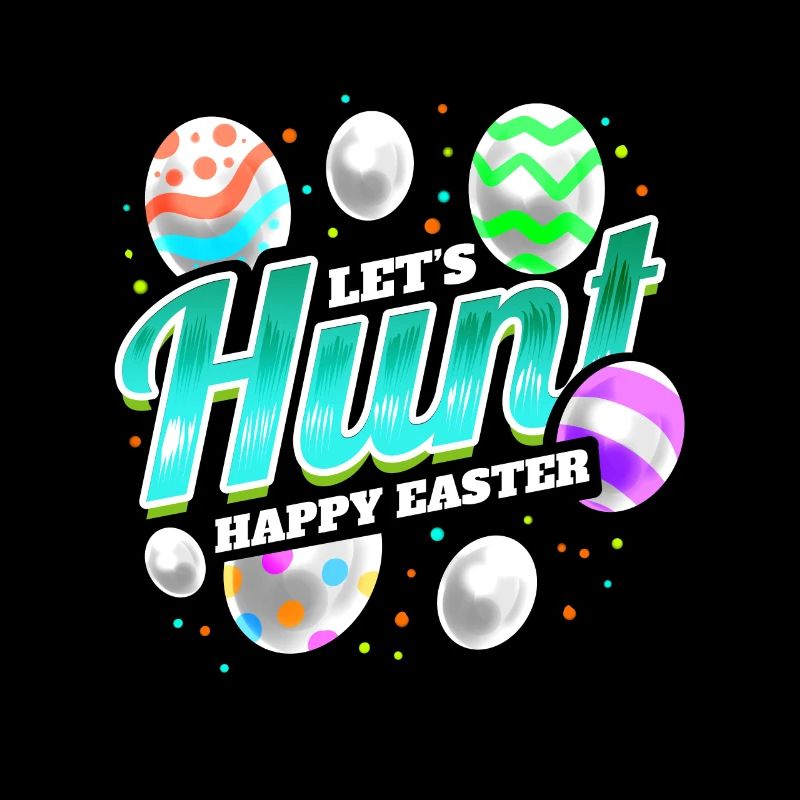 Logo Let's Hunt Easter Eggs On Easter