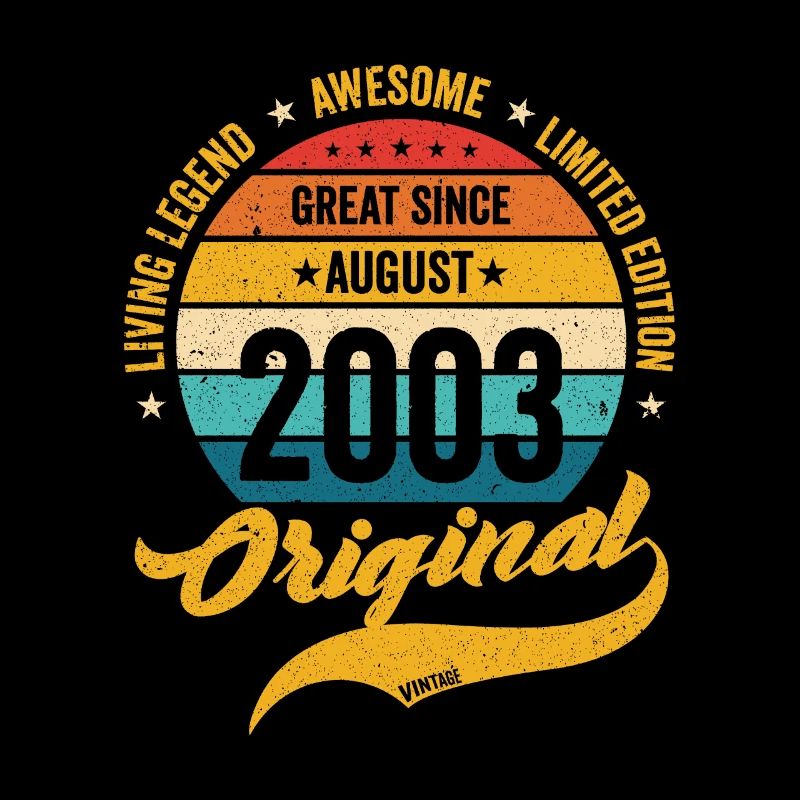Rétro 20 ans août 2003 Anniversaire Millésime