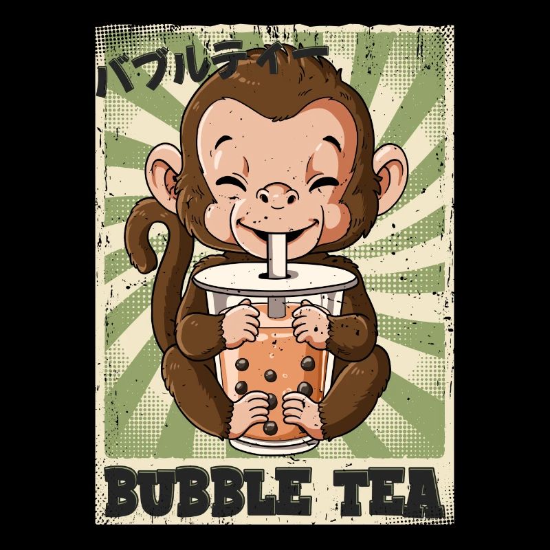 Boba Tea Monkey Bubble Tea